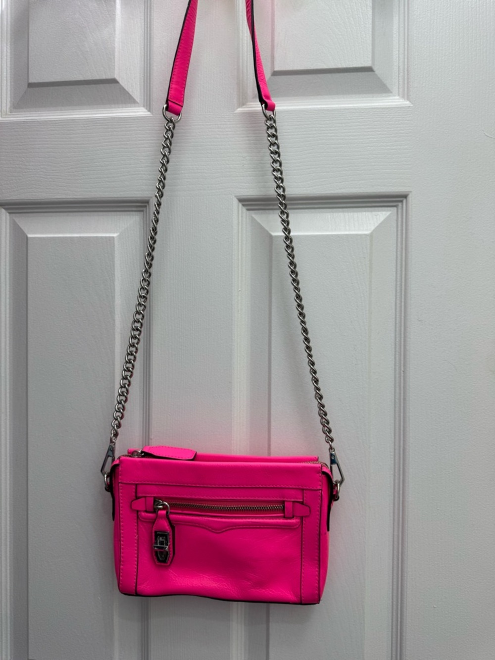 Rebecca Minkoff Hot Pink Leather Crossbody Bag
